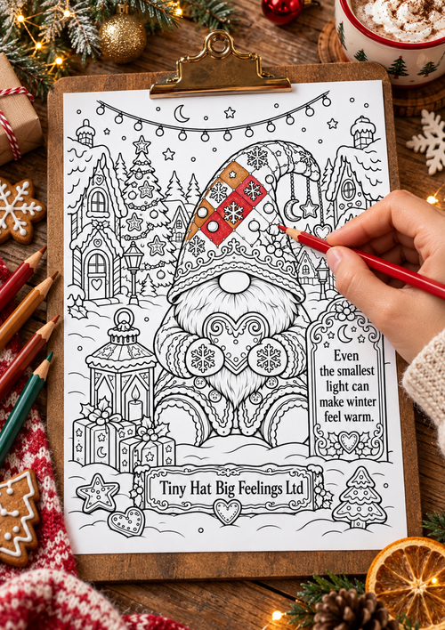 Christmas Gingerbread Gonk Colouring Page