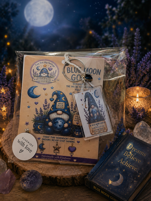 Blue Moon Gonk Keyring in packaging