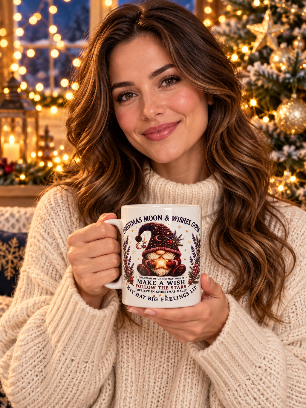 Christmas Moon & Wishes Gonk Mug