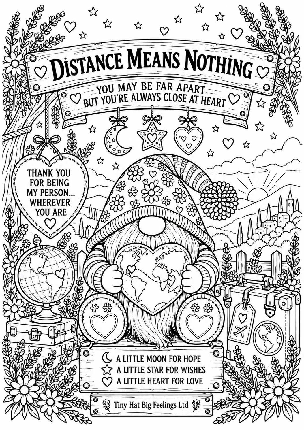 Distance Means Nothing Colouring Page